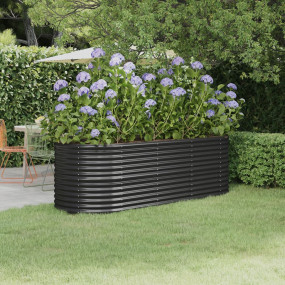 Garden Raised Bed Anthracite Powder-coated steel Large ...