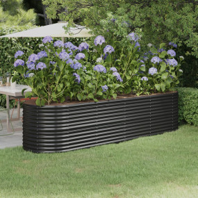 Garden Raised Bed Anthracite Powder-coated steel Large ...
