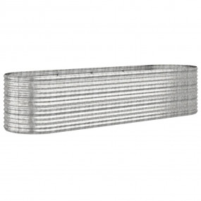 Garden Raised Bed Silver Powder-coated steel Large