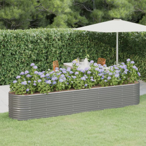 Garden Raised Bed Grey Powder-coated steel Large Durabl...
