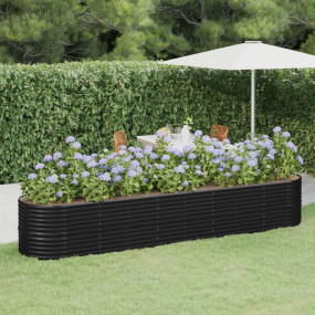 Garden Raised Bed Anthracite Powder-coated steel Large ...
