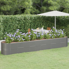 Garden Raised Bed Grey Powder-coated steel Large Built ...