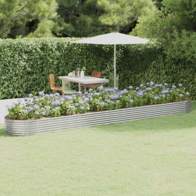 Garden Raised Bed Silver Powder-coated steel