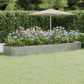Garden Raised Bed Silver Powder-coated steel Large