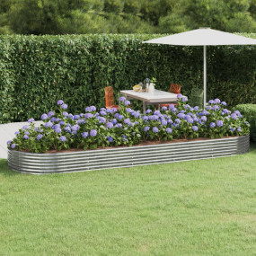 Garden Raised Bed Silver Powder-coated steel Large Dura...