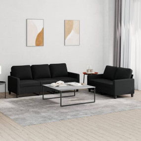 Sofa Set Black Polyester, Metal, Textilene, Plywood