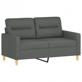 Sofa Set Dark Grey Polyester, Plywood, Metal 2-seater S...