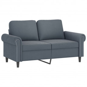 Sofa Set Dark grey Velvet, metal, textilene, plywood 2-...