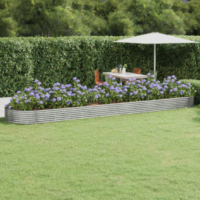 Garden Raised Bed Silver Powder-coated Steel Large Dura...