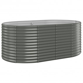 Garden Raised Bed Grey Powder-coated steel Large Durabl...