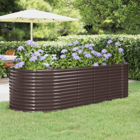 Garden Raised Bed Brown Powder-coated steel Large Tough