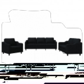 Sofa Set Black 100% polyester, metal, textilene, plywoo...
