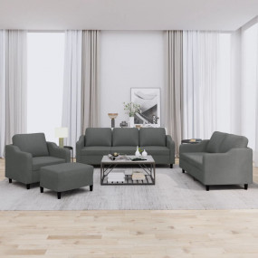 Sofa Set Dark Grey Polyester, Metal, Textilene, Plywood...