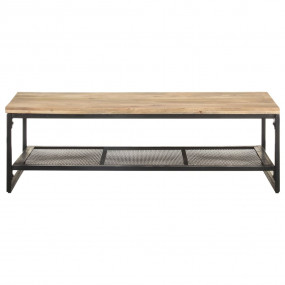 Coffee Table Natural Wood and Black