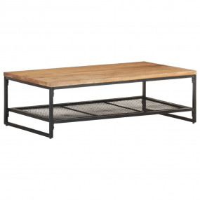Coffee Table Natural Solid Acacia wood Medium Storage