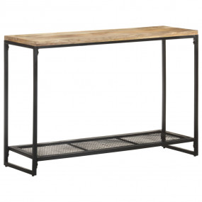 Console Table Natural Wood, Black Solid Mango Wood, Iro...