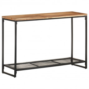 Console Table Natural wood and black Solid acacia wood,...