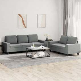 Sofa Set Dark gray Polyester 2-Seater Sofa Set Rectangu...