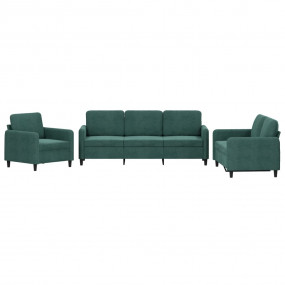 Sofa Set Dark Green Velvet, Metal Large Seats Many Sofa...