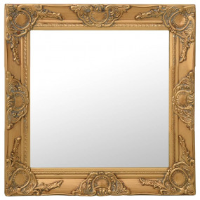 Wall Mirror Gold Wood, glass, engineered wood Medium