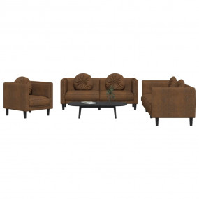 Sofa Set Brown Velvet Sofa Set Rectangular Modern Seats...