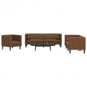 Chesterfield Sofa Set Brown