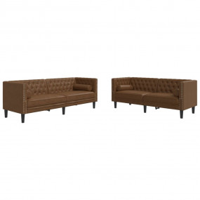 Chesterfield Sofa Set Brown
