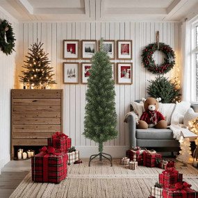 Artificial Christmas Tree Green PVC, Steel Slim