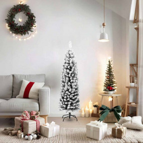 Artificial Christmas Tree Green PVC, Steel Slim Ornamen...