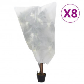 Plant Fleece Cover Set of 8 White 100% polypropylene