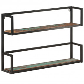 Wall Shelf Mixed color Solid reclaimed wood with powder...