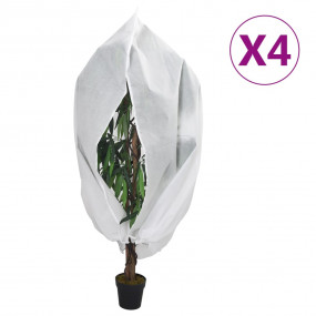 Plant Fleece Cover Set of 4 White