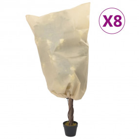 Plant Fleece Cover Set of 8 Beige