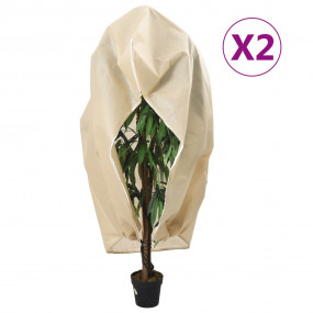 Plant Fleece Cover Set of 2 Beige