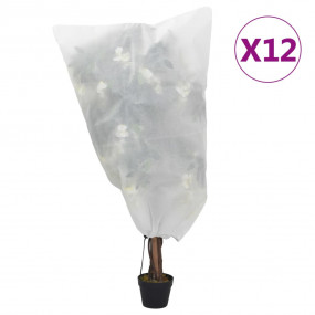 Plant Fleece Cover Set of 12 White