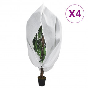 Plant Fleece Cover Set of 4 White