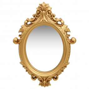 Wall Mirror Gold Polyurethane, glass, and engineered wo...