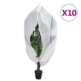 Plant Fleece Cover Set of 10 White