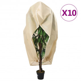 Plant Fleece Cover Set of 10 Beige