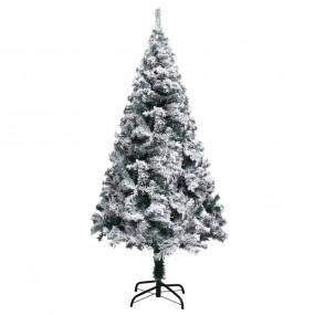Artificial Christmas Tree Green with flocked snow PVC, ...