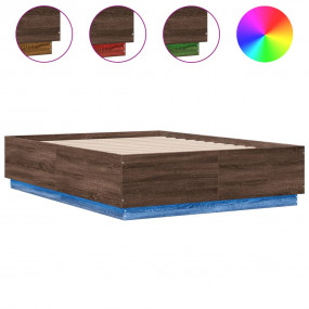 Bed Frame Brown oak Engineered wood, Plywood Full Bed F...