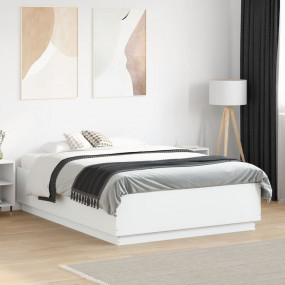 Bed Frame White Engineered wood, Plywood Small Double B...