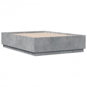 Bed Frame Concrete grey Engineered wood, Plywood Small ...