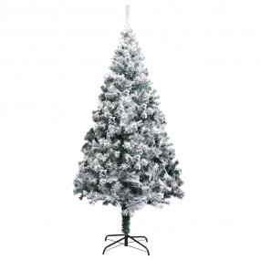 Artificial Christmas Tree Green with white flocked snow...