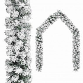 Christmas Garland Green with white snow flocking PVC 16...