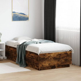 Bed Frame Smoked Oak Engineered Wood Small Single Bed F...
