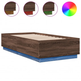 Bed Frame Brown Oak Engineered wood, Plywood Small Twin...
