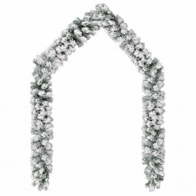 Christmas Garland Green with fluffy white snow PVC 65.6...