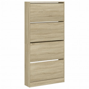 Shoe Cabinet Sonoma Oak Engineered Wood Tall and Narrow