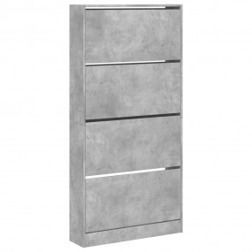 Shoe Cabinet Concrete Grey Engineered Wood Tall Shoe Ca...